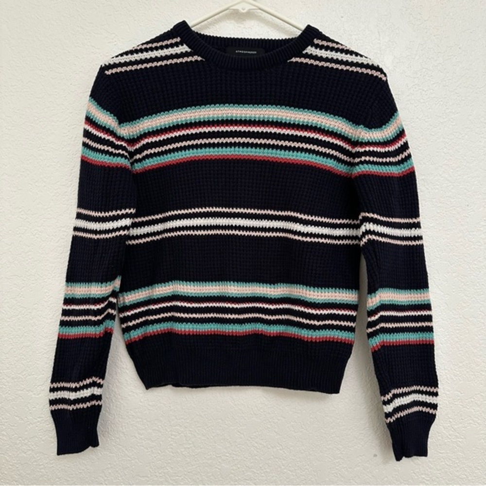 Atmosphere Navy Striped Crewneck Sweater